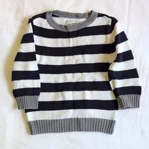 children's place navy striped cotton blend crewneck sweater 3T toddler boys